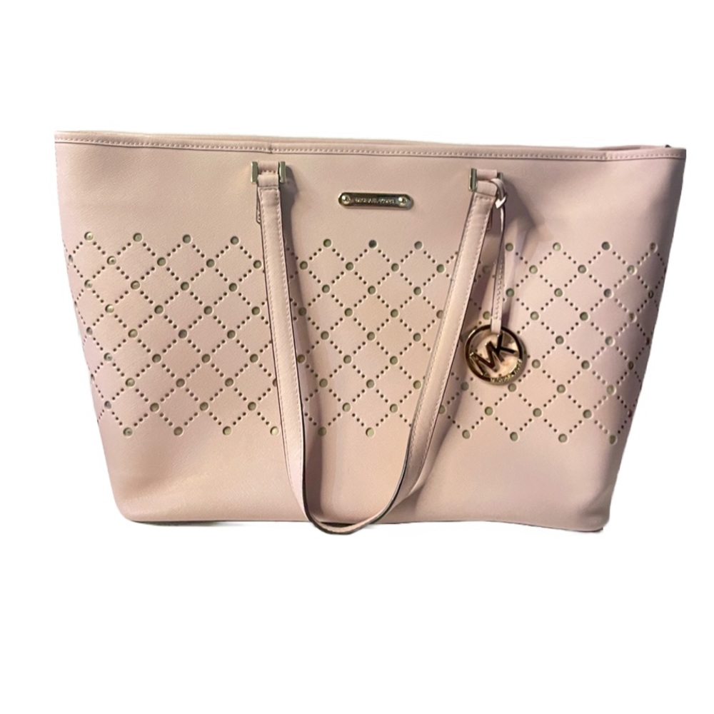 Michael Kors Eyelet Pink Rose Gold Tote